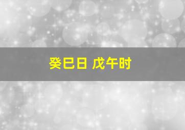 癸巳日 戊午时